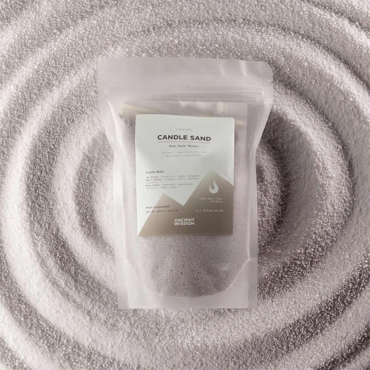 Azure Noir Candle Sand - Warm Grey - 300g