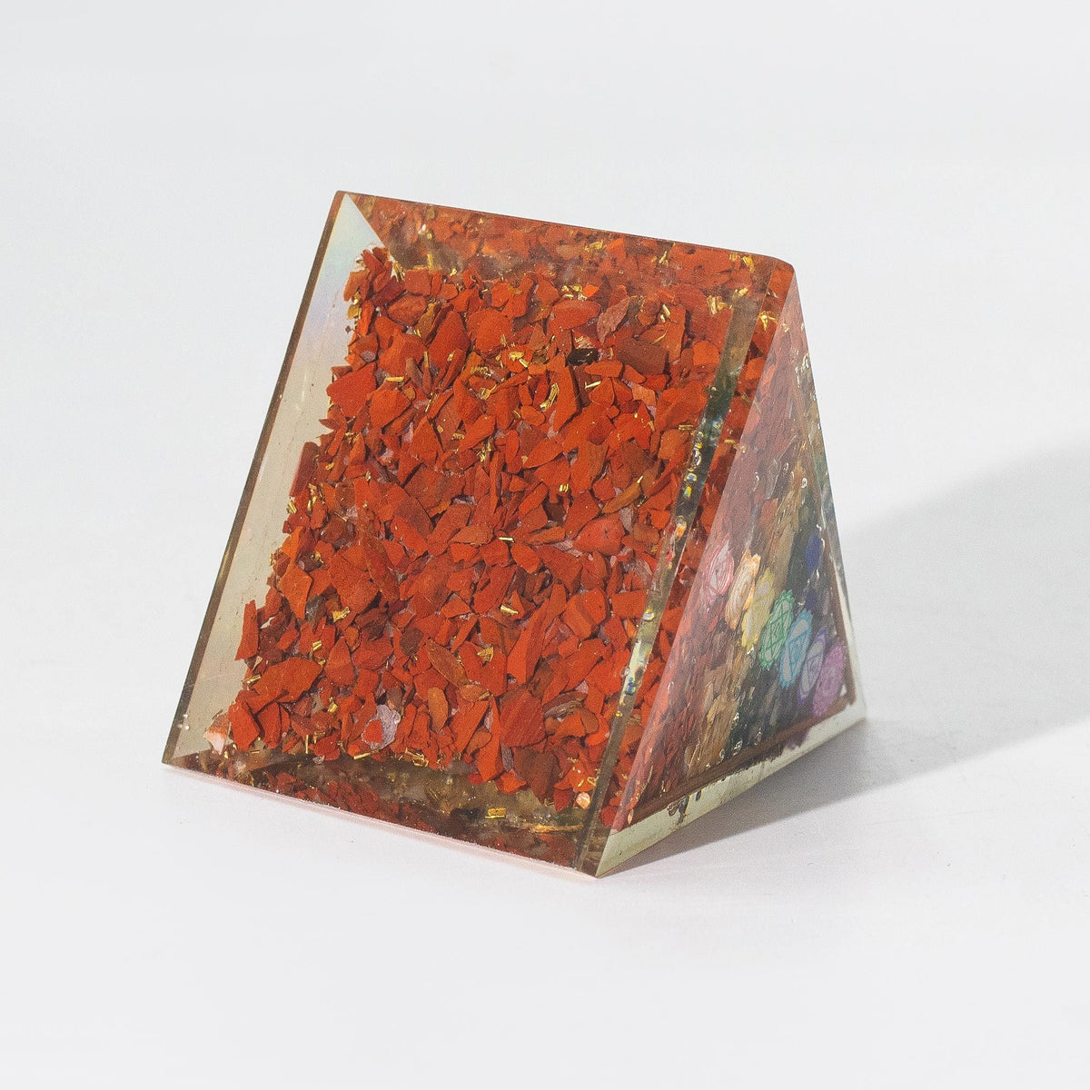 Medium Orgonite Pryamids 7x6cm - Copper Bars - 7 Charkra Chips