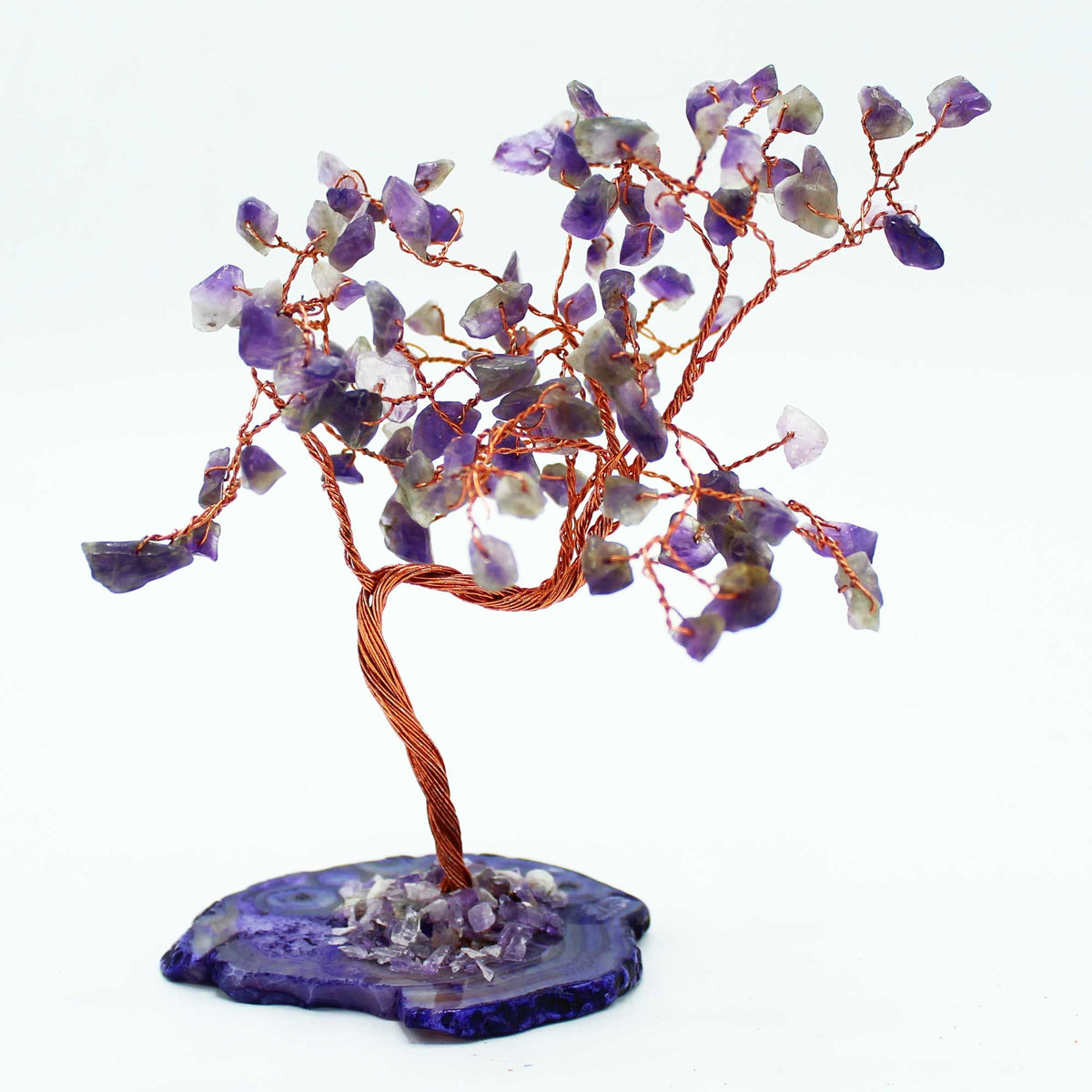 Large Gemstone Tree - Amethyst on Natural Agate Base (100 stones)