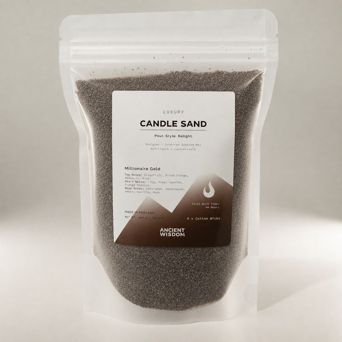 Millionaire Gold Candle Sand - Chocolate Brown - 300g