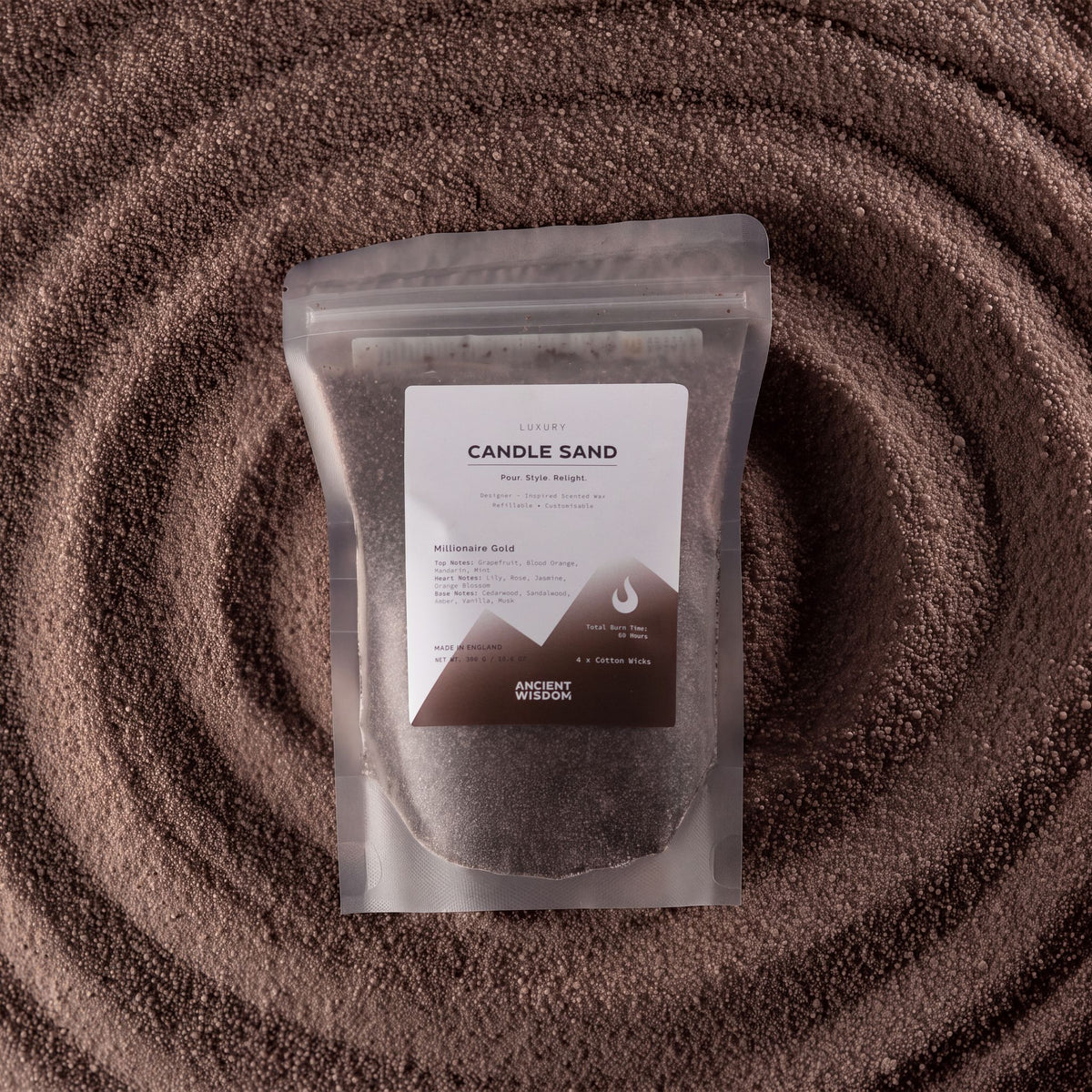 Millionaire Gold Candle Sand - Chocolate Brown - 300g