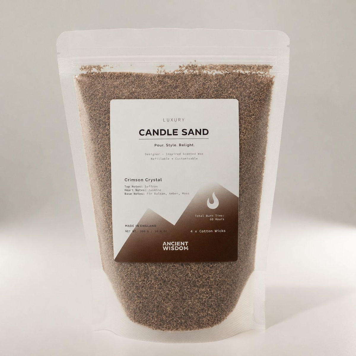 Crimson Crystal Candle Sand - Mocha Brown - 300g