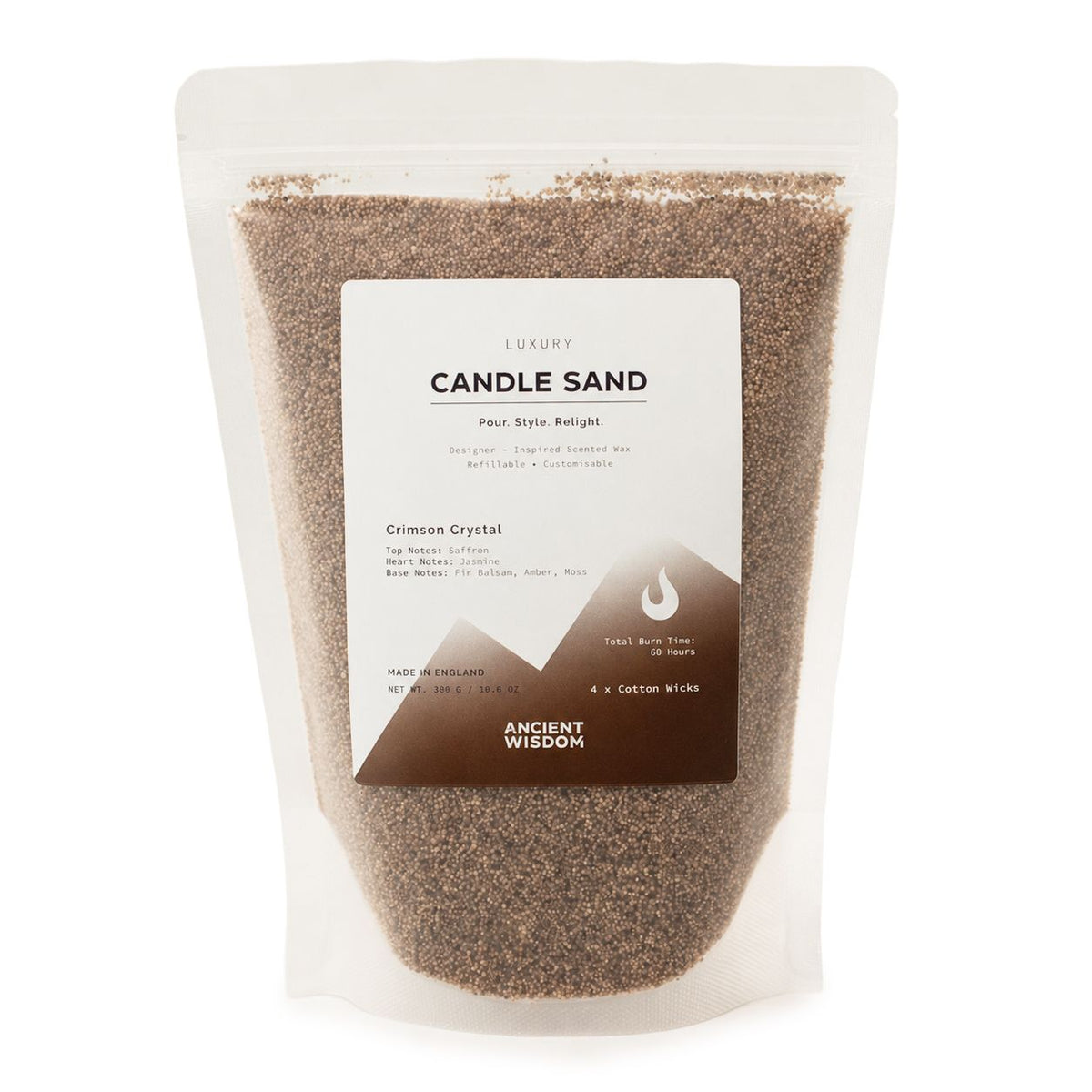 Crimson Crystal Candle Sand - Mocha Brown - 300g