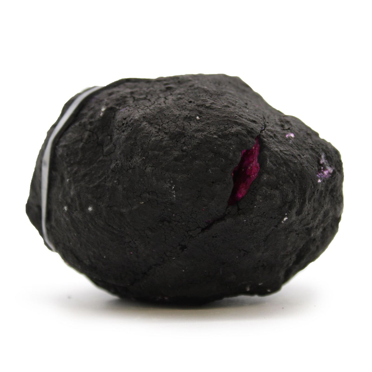 Coloured Calcite Geodes - Black Rock - Dark Red / Pink