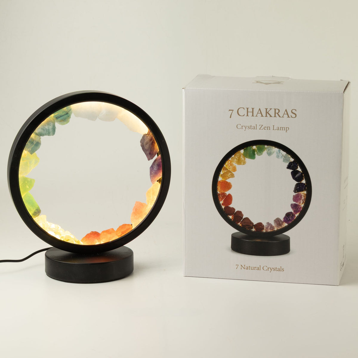 Gemstone Halo Lamp - 7 Chakra - 7 Gems