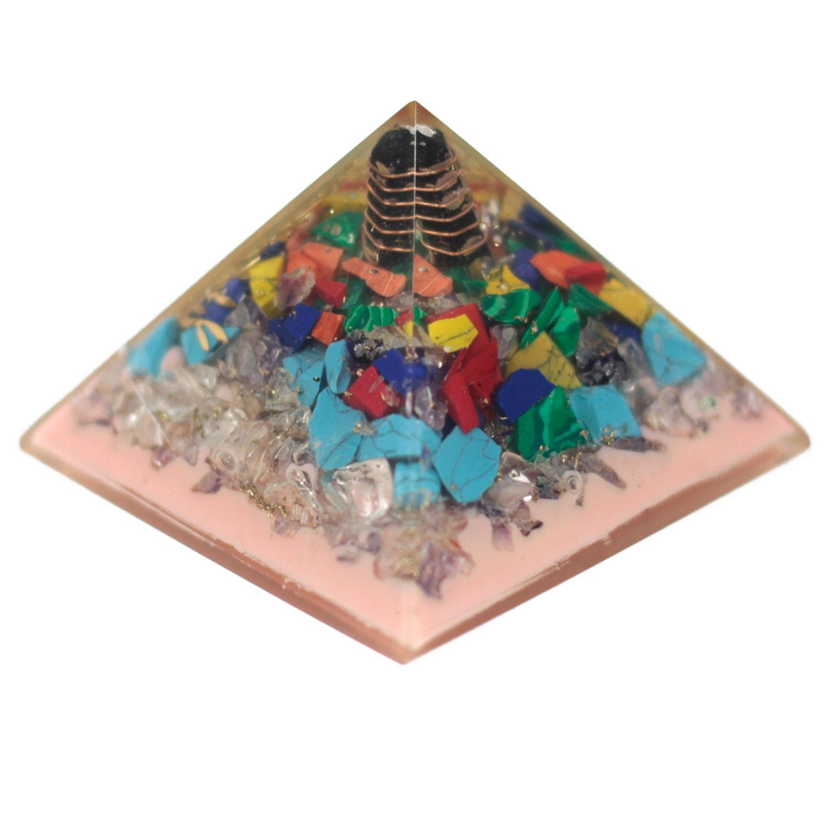 Large Orgonite Pyramid 70mm - Tree(earth base)