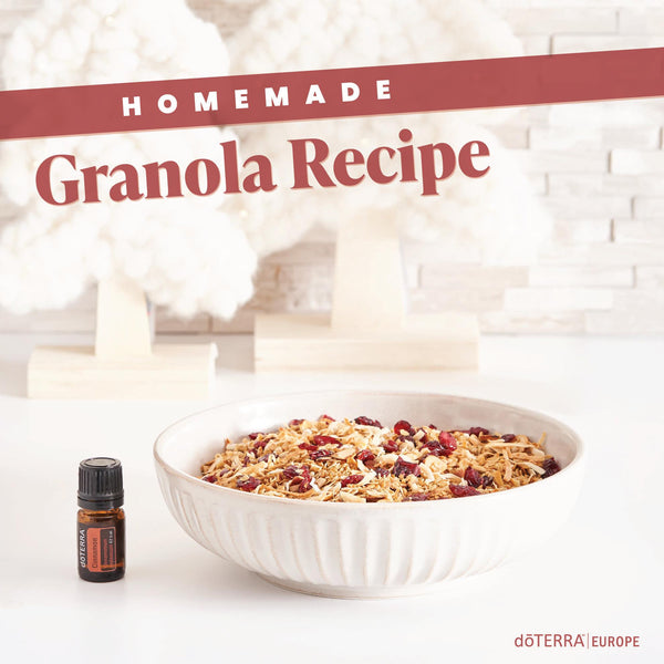 Homemade Granola with Cinnamon Essential Oil