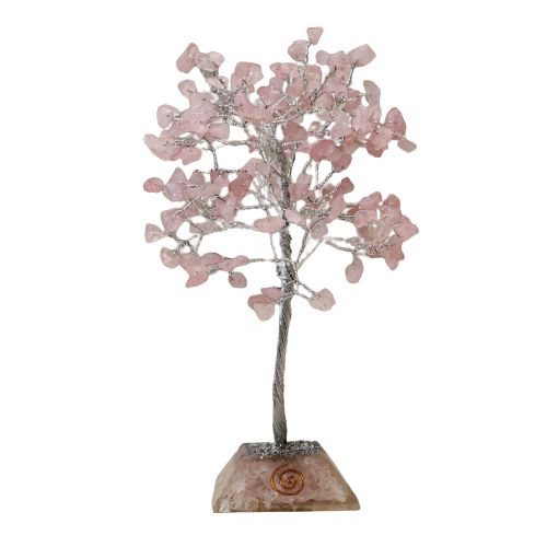 Gemstone Tree with Orgonite Base - 160 Stone - Rose Quartz