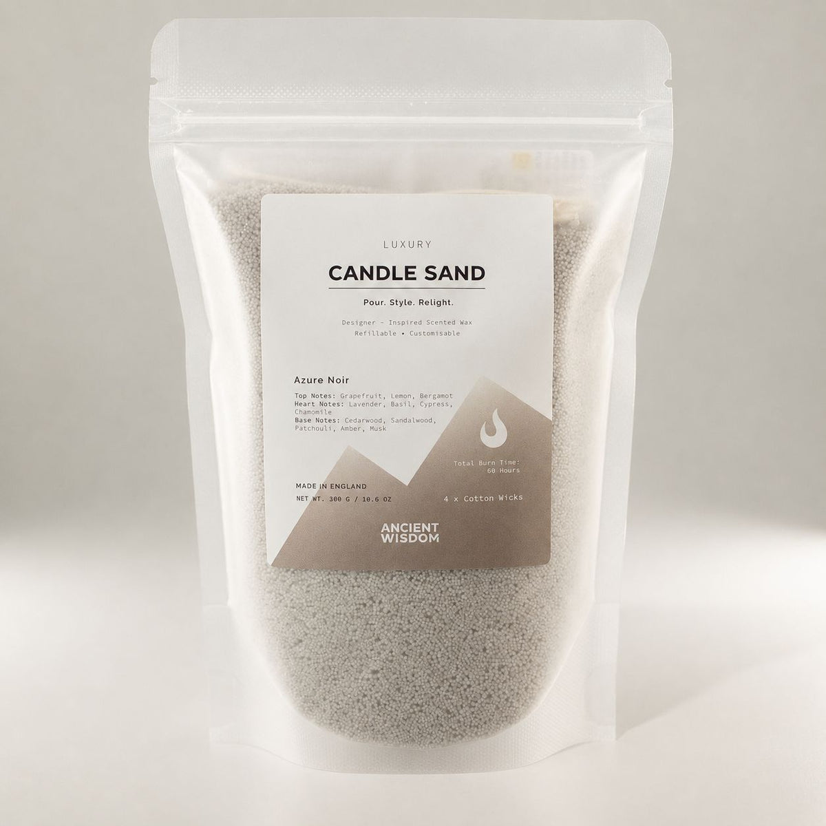 Azure Noir Candle Sand - Warm Grey - 300g