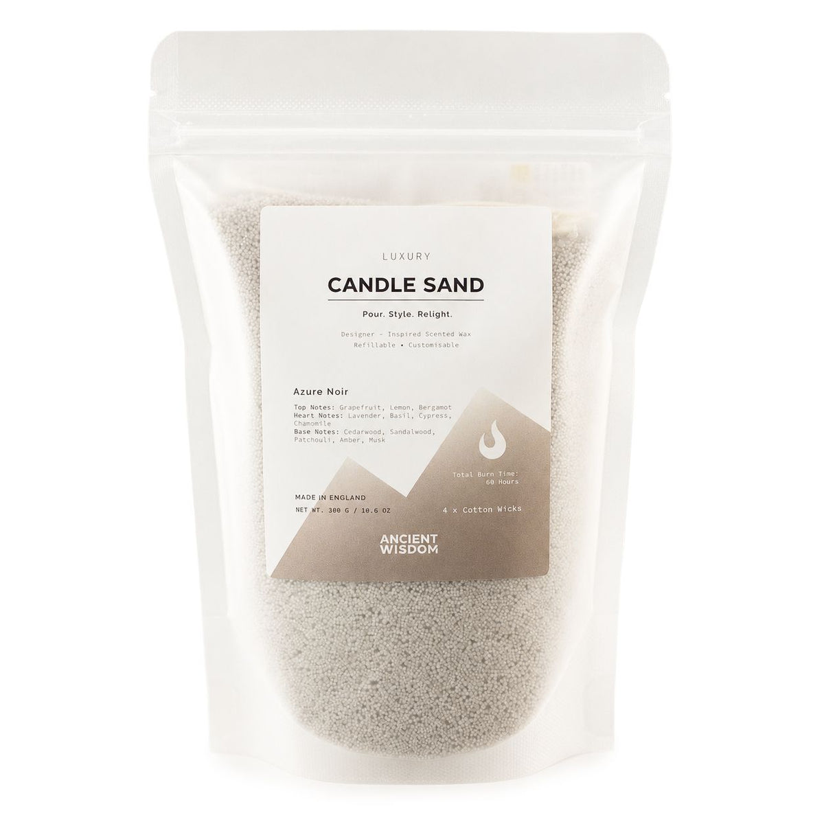 Azure Noir Candle Sand - Warm Grey - 300g