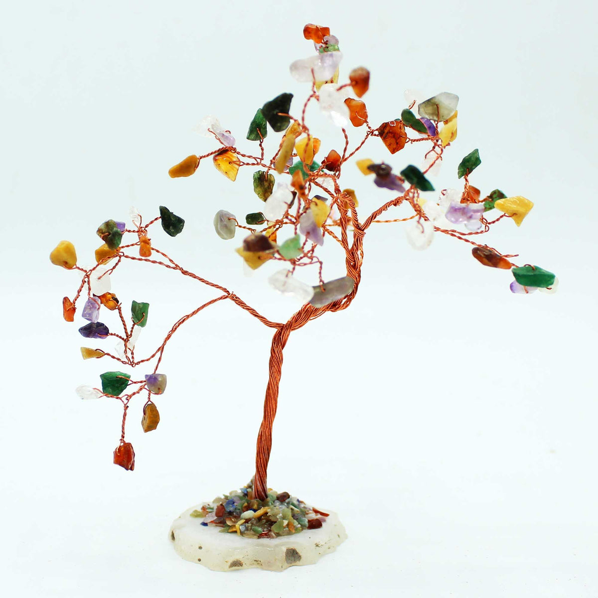 Large Gemstone Tree - Multi Stones on Natural Agate Base (100 stones)