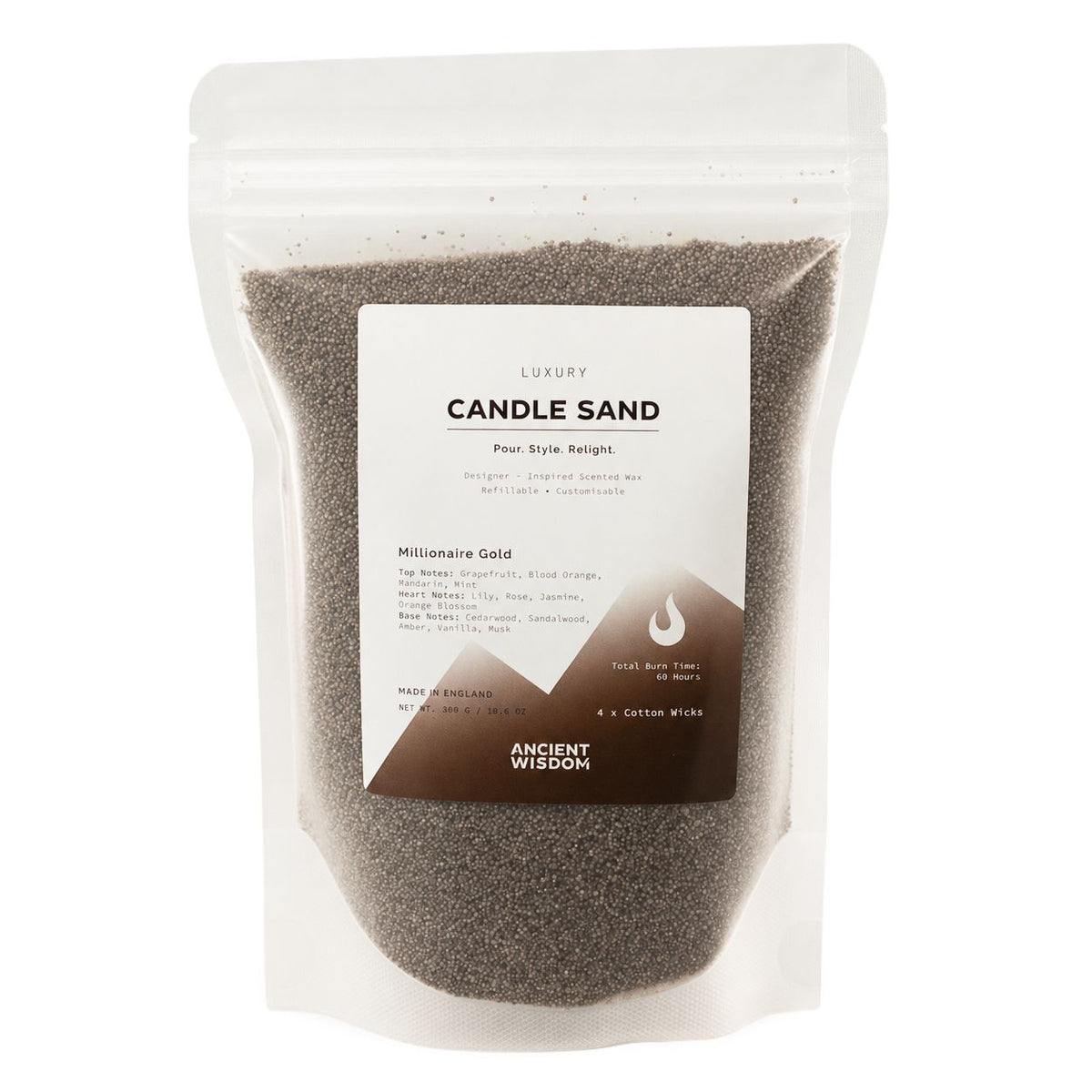 Millionaire Gold Candle Sand - Chocolate Brown - 300g