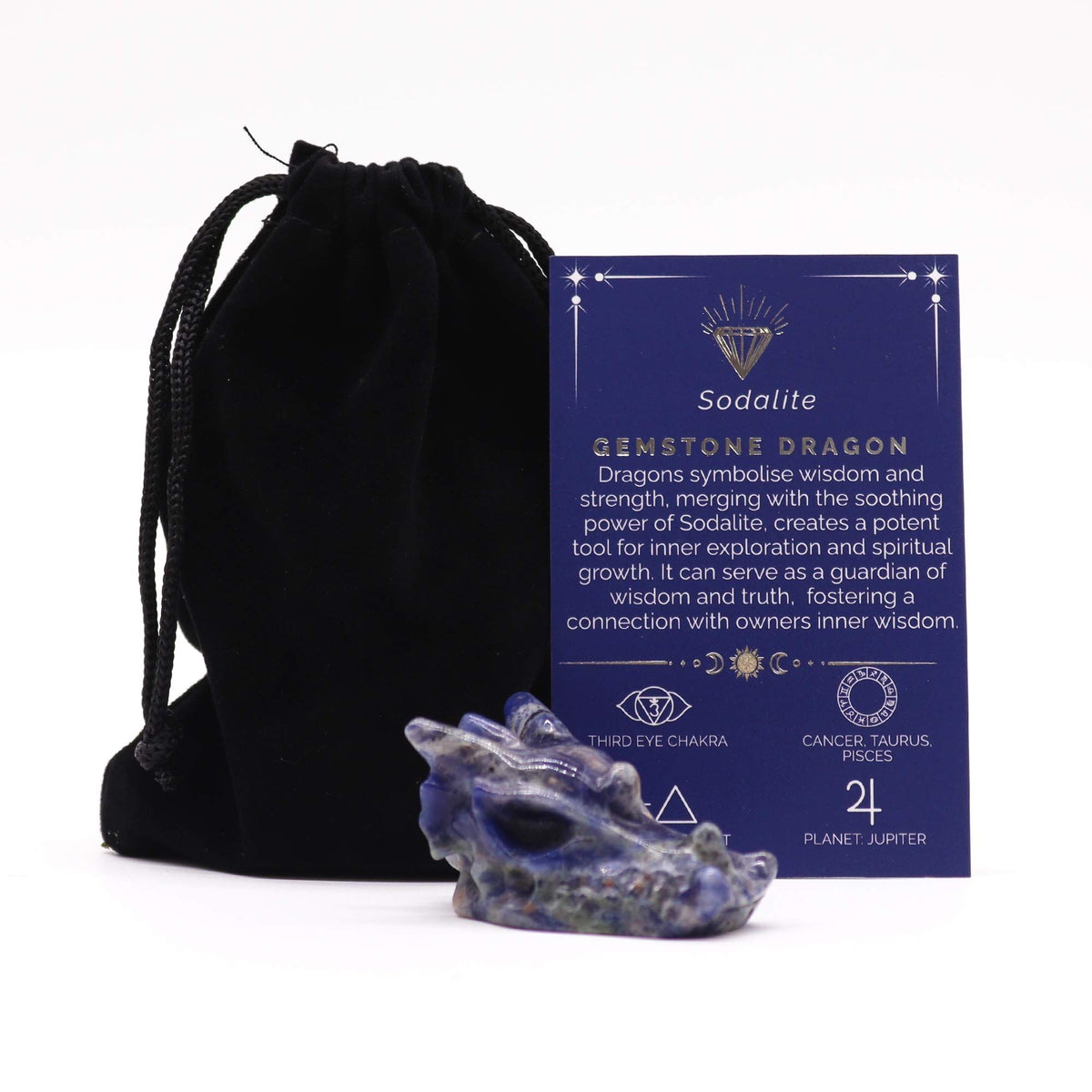 Gemstone Small Dragon Head - Sodalite