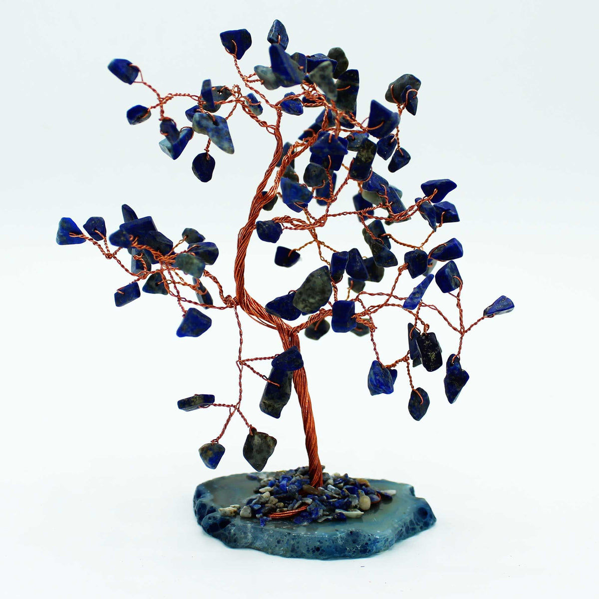 Large Gemstone Tree - Sodalite on Blue Agate Base (100 stones)