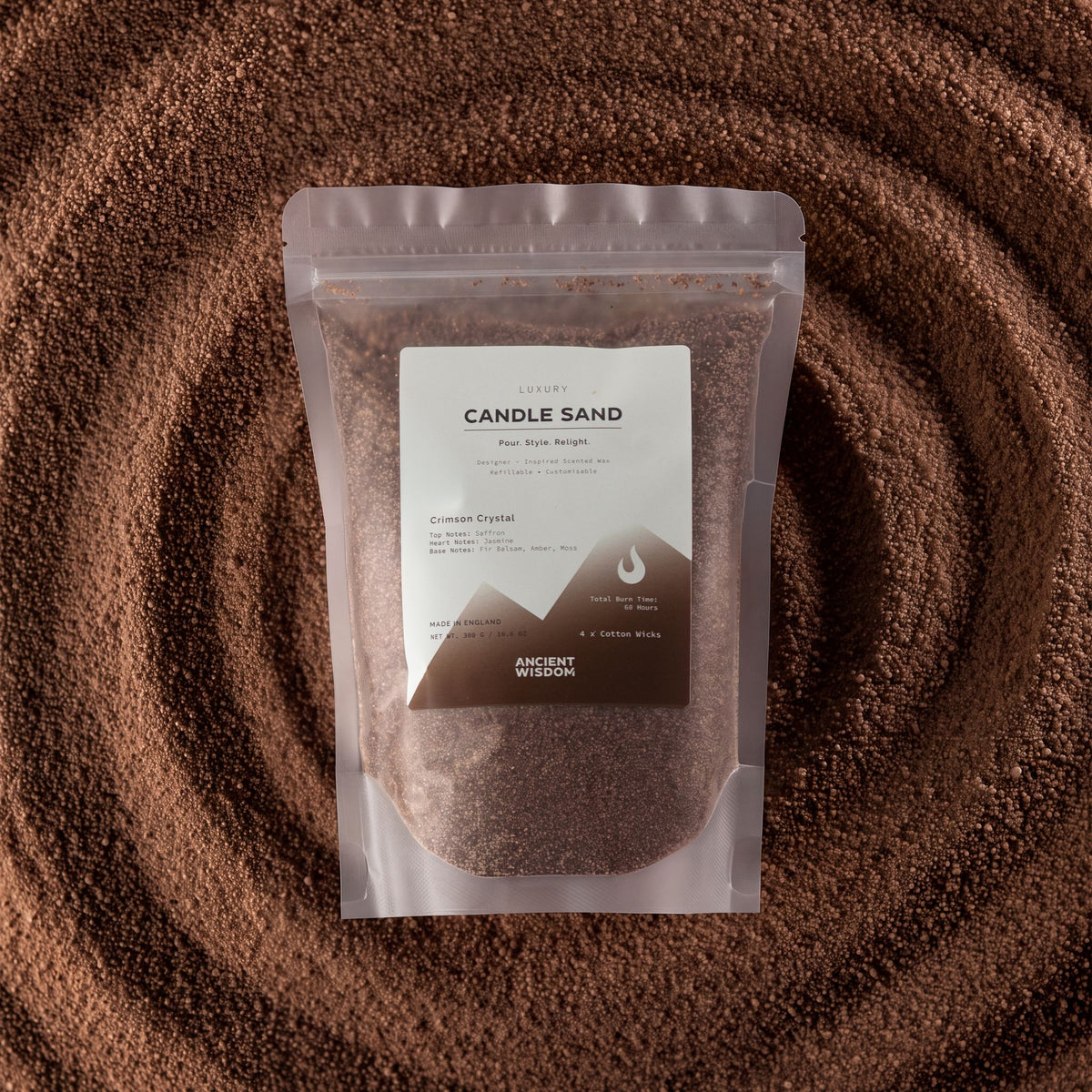 Crimson Crystal Candle Sand - Mocha Brown - 300g