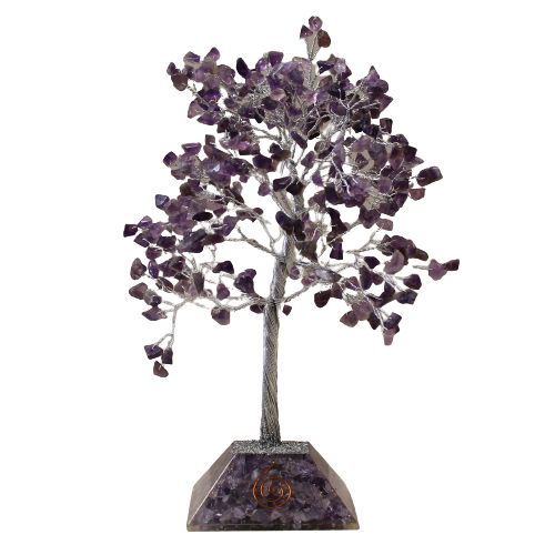 Gemstone Tree with Orgonite Base - 320 Stone - Amethyst