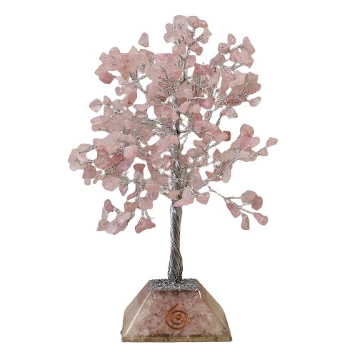 Gemstone Tree with Orgonite Base - 320 Stone - Rose Quartz