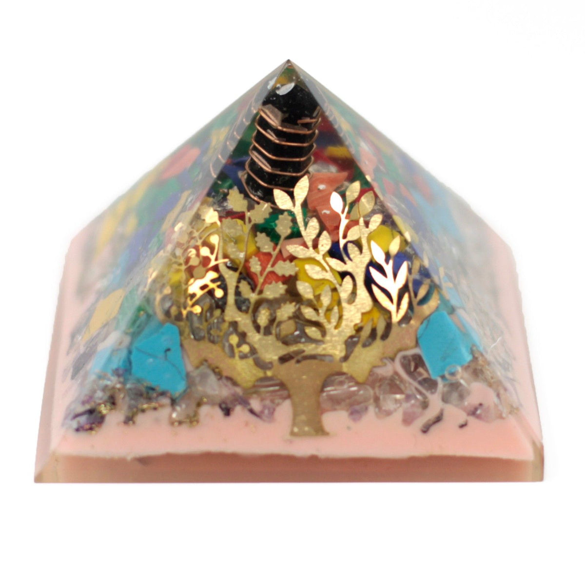 Large Orgonite Pyramid 70mm - Tree（earth base)